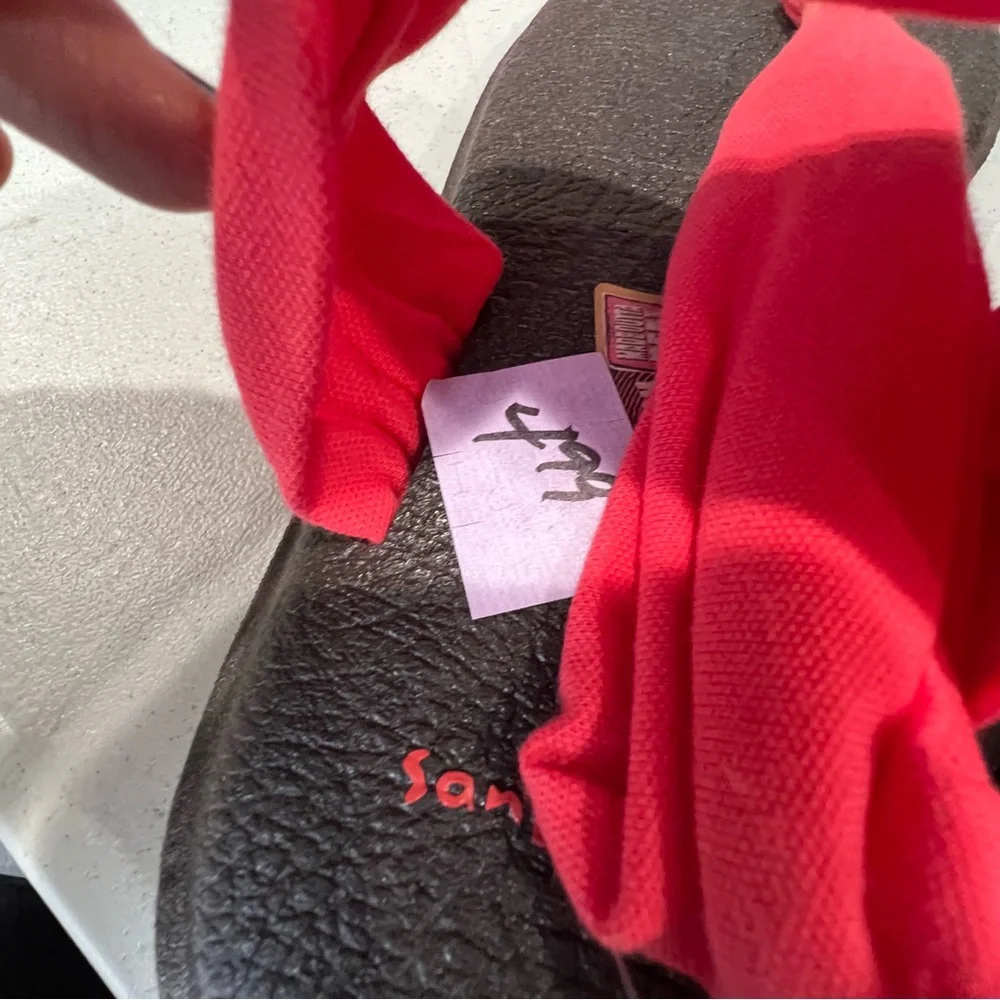 Sanuk Yoga Sling 2 Womens Coral Pink Fabric Comfort Sling Sandal Yoga Mat Size 9